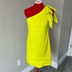 ANTONIO MELANI One-Shoulder Dress in Bright Yellow